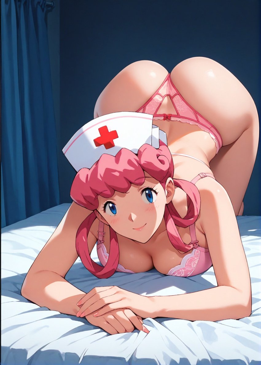 1girls 2d ai_generated ass ass_up big_ass big_breasts bra breasts cap curvaceous curvaceous_female curvaceous_figure curvy curvy_figure female front_view game_freak high_quality hourglass_figure huge_breasts inviting_to_sex large_breasts leaning_forward light-skin light-skinned_female lingerie lips long_hair mature mature_female mature_woman milf milf-master mommy nintendo nurse nurse_cap nurse_joy pale-skin pale-skinned_female panties pink_eyes pink_hair pokemon pokemon_(anime) pokemon_(game) posing sagging_breasts seductive seductive_look sexy_pose stable_diffusion tagmeo thick_ass thick_butt thick_thighs thighs wide_hips