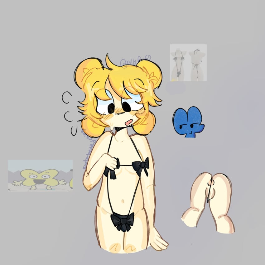 4x anus anus_peek ass battle_for_bfb battle_for_bfdi battle_for_dream_island bfb bfdi black_eyes blonde_hair breasts female four_(bfb) grey_background highres jacknjellify kneepits no_humans non-web_source object_show object_shows open_mouth personification pillxf_62_(artist) pussy reference_inset simple_background small_breasts solo the_power_of_two tpot watermark x_(bfb) x_finds_out_his_value xfohv