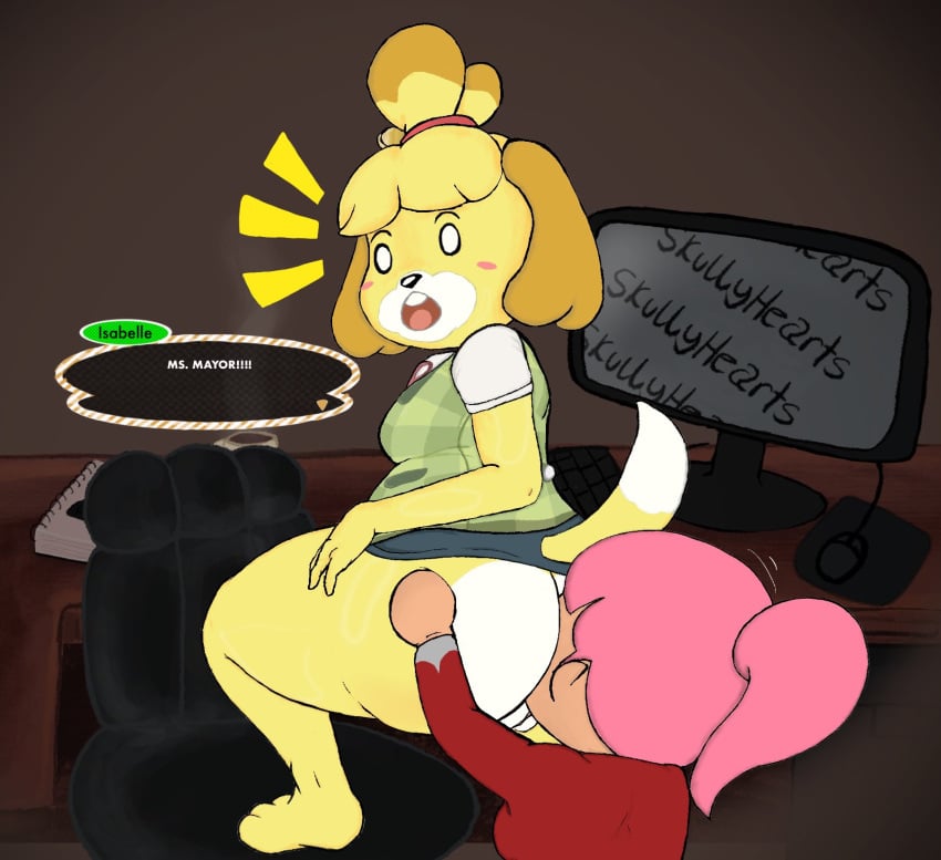 2025 2_eyes 2d 2d_(artwork) 2girls animal animal_crossing anthro anthro_female anthro_girl anthro_on_human anthro_only anus art ass ass_hole asshole black_chair black_nose black_text blue_skirt blush breasts canine chair character_request clothed coffee_cup cup detailed_background digital_art digital_media digital_media_(artwork) dog_ears dog_girl dog_tail doggirl domestic_dog ears ears_down english english_text eyes feet female female_anthro female_only furry furry_female furry_only girl green_shirt hair hands human human_on_anthro humanoid humanoid_only interspecies isabelle_(animal_crossing) jpeg jpg keyboard light-skinned_female light_skin long_hair mammal mammal_humanoid monitor mouse multicolored_body multicolored_fur notebook open_mouth pink_anus pink_hair pussy red_shirt short_skirt skirt skirt_up skullyhearts smoke solo solo_female sucking_anus sucking_ass surprised surprised_expression tagme tail teeth text tv vagina white_eye white_eyes white_eyes_female white_text woman yellow_body yellow_hair yellow_hair_female yellow_skin yuri