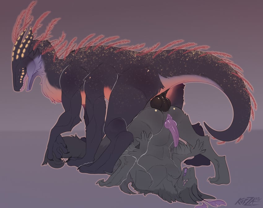 alternate_version_at_paywall anal anal_sex animal_genitalia anthro anthro_on_feral cuntboy cuntboy_sans_balls duo erection eyeless feathers feral fur genitals grey_body grey_fur herm hermaphrodite hi_res intersex intersex/intersex korzakov maleherm monster multi_arm multi_eye multi_genitalia multi_limb orange_body orange_fur penetration penis penis_emerging_from_pussy prehensile_penis purple_body purple_fur pussy size_difference teratophilia unknown_species zoophilia