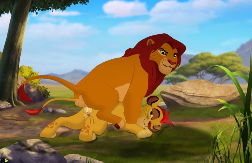 2boys anal artistmalkyn cum cum_in_ass cum_inside cute detailed_background disney erection fantasy feline feral gay grey_background guard king kion lion male male_only mammal penetration penis royalty seed sex simple_background smile testicles the_lion_guard the_lion_king yaoi