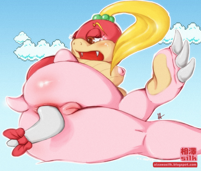 anal anal_sex anus breasts brown_eyes claws fangs female hernandez_aizawa mario_(series) nintendo open_mouth penetration pom_pom_(mario) ponytail pussy super_mario_3d_land tears tied_hair