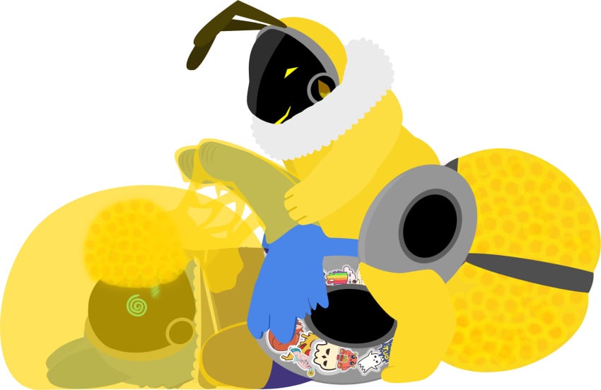 alpha_channel anal_oviposition anthro arthropod bee blush bottomless clothed clothing egg egg_inflation egg_insertion female from_front_position goo_creature group hi_res honeypot_(tf2_demo_2004) hoodie hoodie_only hybrid hymenopteran insects lying machine male male/female missionary_position on_back oral_oviposition oviposition protogen questionable_consent sex slime_(blob) slime_inflation spiral_eyes stickerboard_(tf2_demo_2004) stickers_on_body tf2_demo_2004 topwear topwear_only trio