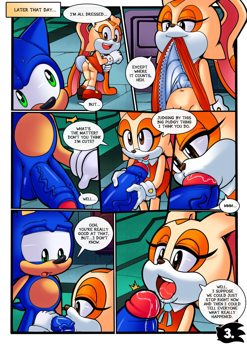 big_penis blackmail comic cream_the_rabbit fellatio female hedgehog huge_cock lagomorph male mammal neokat no_panties oral penis pussy rabbit sonic_(series) sonic_the_hedgehog superbunnygt text upskirt