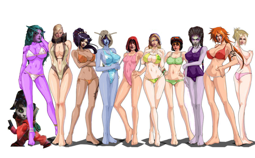 11girls bama_kowalski bikini blizzard_entertainment blonde_hair blue_skin diablo diablo_3 female female_only green_hair heroes_of_the_storm hood jaina_proudmoore johanna_(diablo) large_breasts li-ming li_li_stormstout light-skinned_female multiple_girls night_elf nova_(starcraft) panda pandaren photoshop ponytail purple_skin red_hair sarah_kerrigan shitpost sonya_(diablo) starcraft swimsuit sylvanas_windrunner tattoo tyrande_whisperwind undead valla_(diablo) warcraft world_of_warcraft zerg