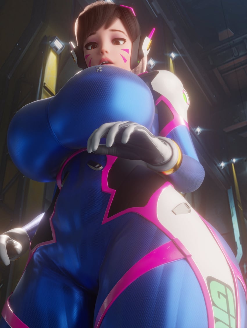1boy 1girls 3d 3d_(artwork) anonymous_male ass big_ass big_boobs big_breasts big_butt blizzard_entertainment boobs breasts brown_hair brown_hair_female brunette brunette_female brunette_hair butt clothed clothed_female d.va dbhfrost giantess hana_song huge_ass huge_boobs huge_breasts huge_butt micro micro_male overwatch overwatch_2 scrag_boy_(model) scrag_d.va shrunken_male