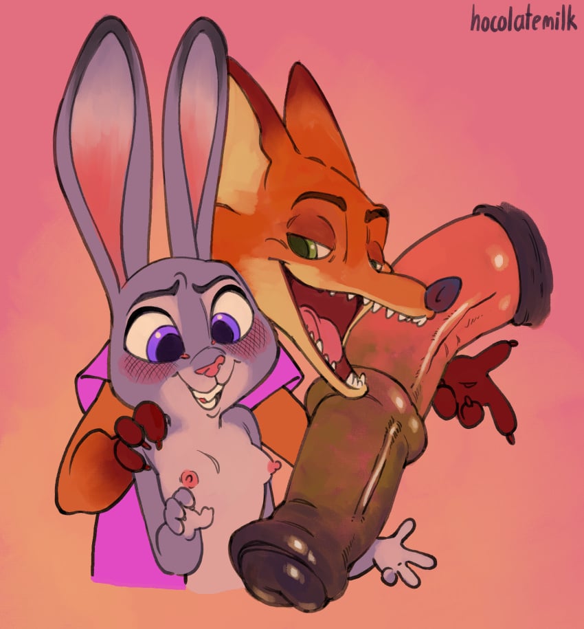 animal_genitalia animal_penis anthro big_ears big_penis blush breasts canid canine claws disney encouragement equid equine equine_genitalia equine_penis female fox genitals glistening glistening_genitalia group hand_on_shoulder hi_res hocolatemilk horse huge_cock hyper judy_hopps lagomorph leporid male mammal nervous nick_wilde nipples nude open_mouth penis rabbit size_difference small_breasts smug trio vein veiny_penis zootopia