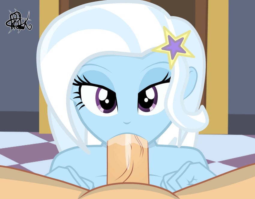 animated equestria_girls equine female friendship_is_magic hair humanoid mammal multicolored_hair my_little_pony penis ribiruby seductive trixie_(mlp) trixie_lulamoon_(eg)