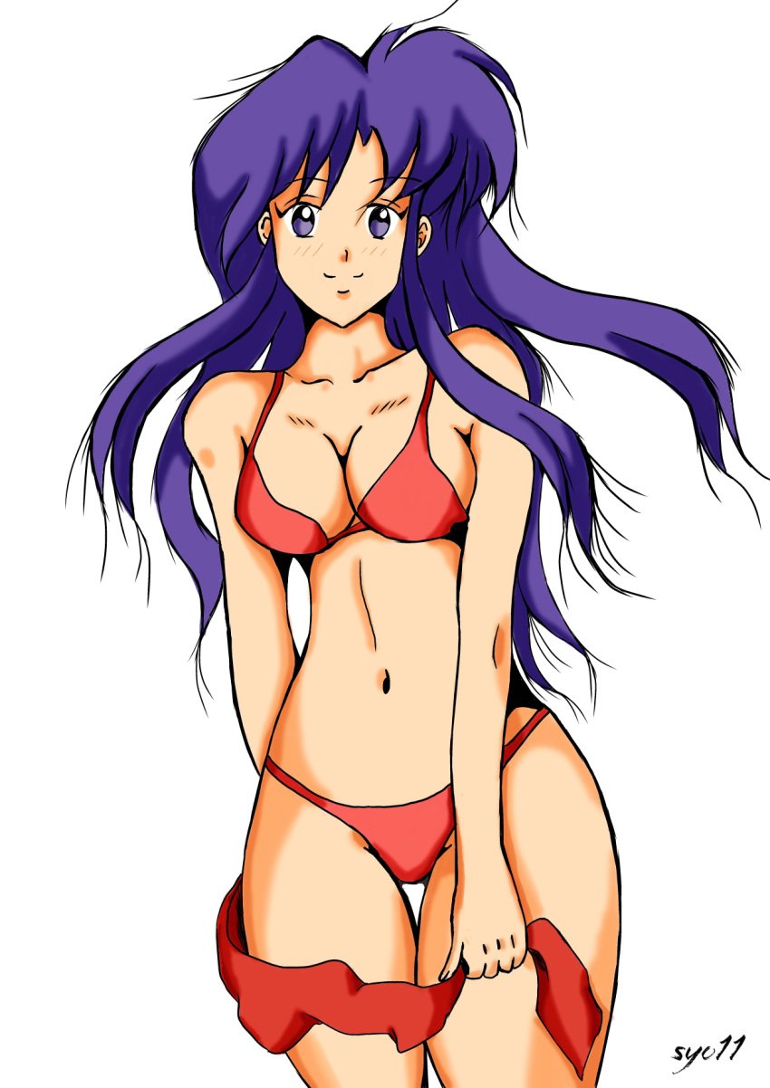 athena_asamiya bikini female king_of_fighters psycho_soldier purple_eyes purple_hair solo syo-11