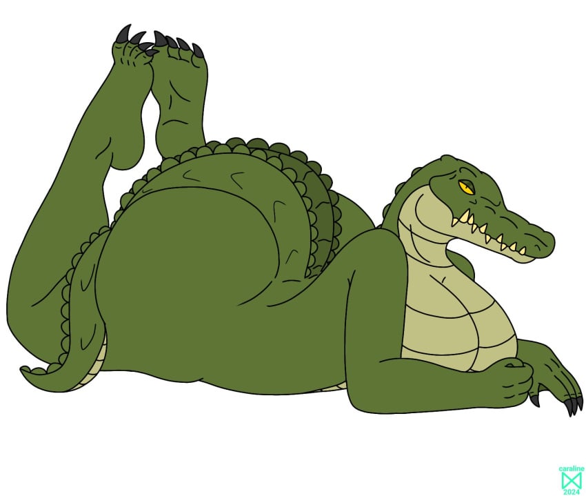 ass big_ass big_breasts claws crocodile_tail crocodilian full_body furry_female furry_only kokoro_(dear_caraline) kokoro_(minstlu) long_nails nude_female original original_character scalie teeth_visible