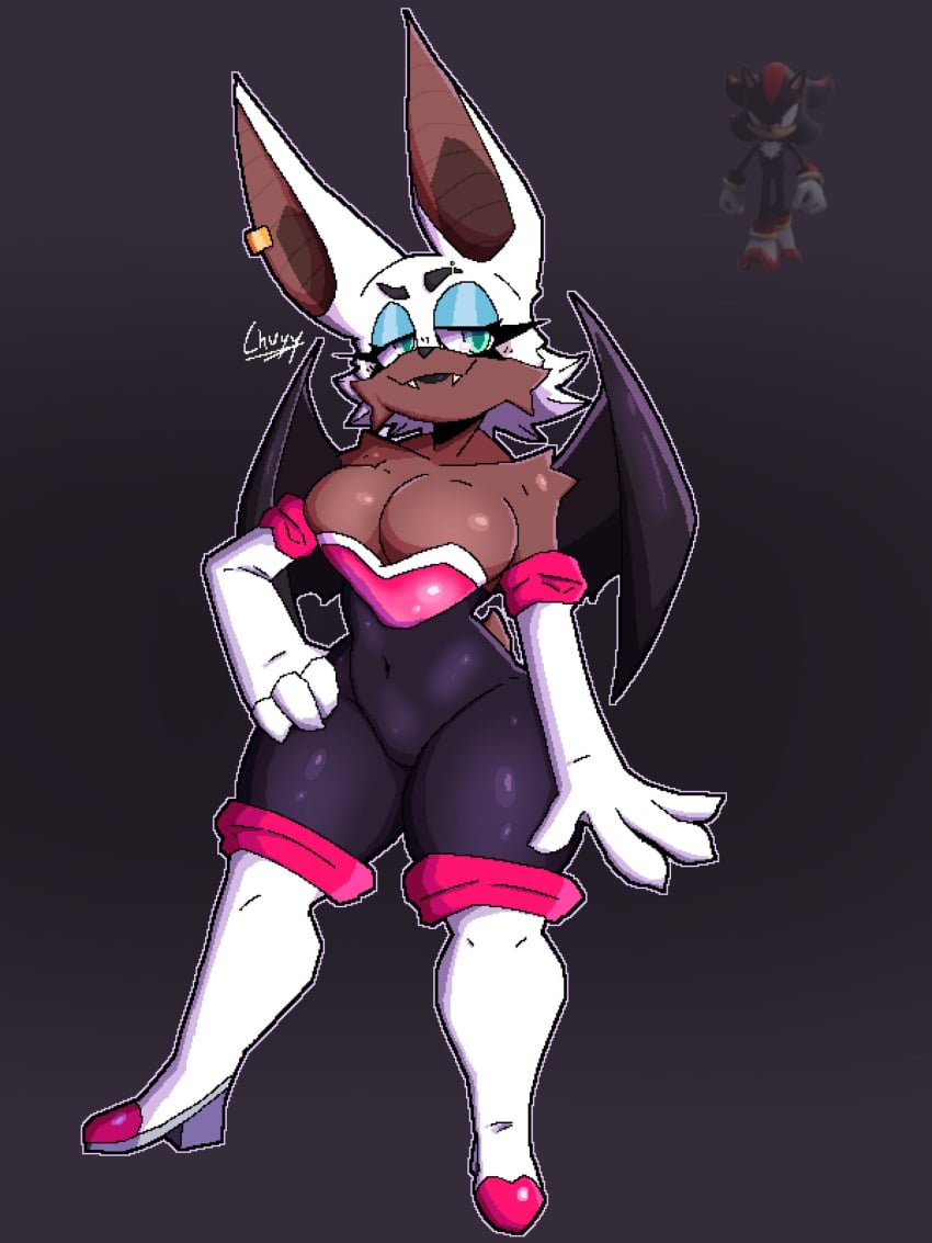 bat bat_ears bat_girl bat_wings big_ass big_breasts big_butt big_thighs big_titties chuyy clothing curvaceous curvaceous_female curvaceous_figure curvy curvy_figure curvy_hips female female_focus female_only furry furry_female furry_only looking_at_viewer rouge_the_bat sonic_(series) sonic_the_hedgehog_(series) thigh_highs