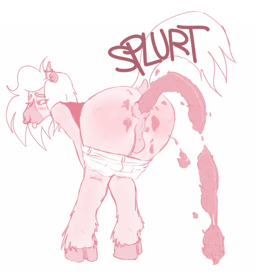 anthro anus ass balls blush bodily_fluids bottomwear bottomwear_down clothed clothing denim denim_bottomwear denim_clothing denim_shorts diarrhea ear_piercing ear_ring equid equine facial_piercing feces feces_on_body feces_on_butt fur genitals hair hi_res hooves horse leaning_on_self male mammal monochrome narrowed_eyes nonbinary_(lore) nose_piercing nose_ring open_mouth oversheep partially_clothed perineum piercing pooping_on_floor raised_tail ring_piercing scat scatplay shirt shorts shorts_down simple_background solo sound_effects sweat sweaty_butt tail text tongue tongue_out topwear