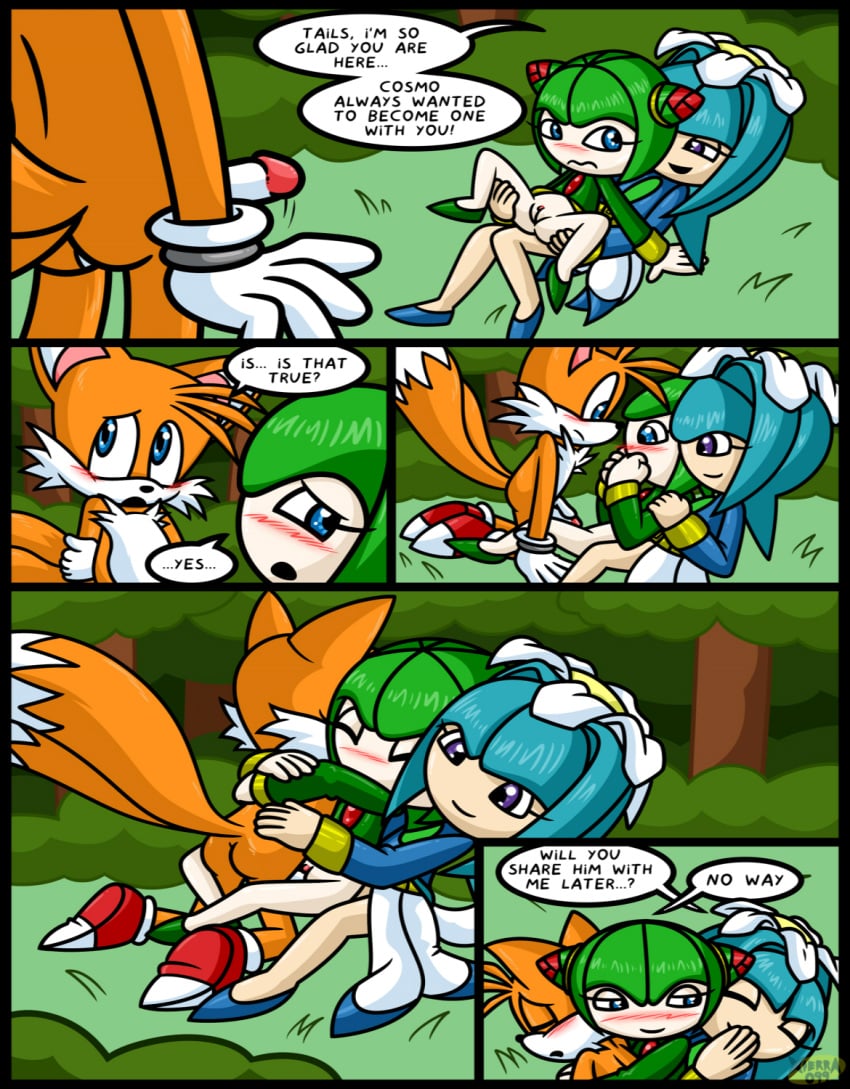 2girls comic cosmo_the_seedrian english_text galaxina_the_seedrian incest multiple_girls older_sister sega sex signature sisters sonic_(series) sonic_the_hedgehog_(series) sonic_x tails text xierra099 younger_sister