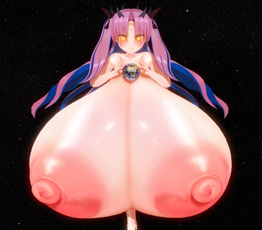 1girls 2023 3d 3d_(artwork) 3d_model breasts_bigger_than_head earth extreme_breasts female giantess goddess horns huge_breasts hyper_breasts ishtar_(fate) ishtar_(fate/grand_order) large_breasts lumen_milkstein pink_hair solo solo_female solo_focus space space_ishtar_(fate) space_ishtar_(fate/grand_order) universe yellow_eyes