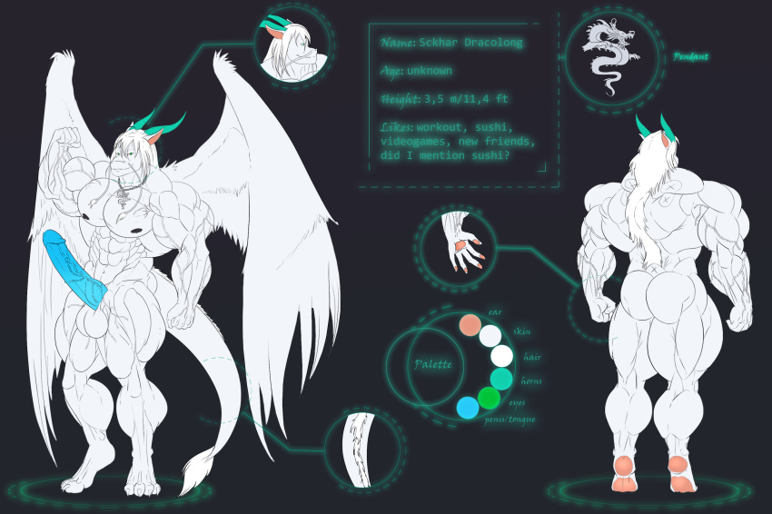 angel_dragon anthro big_penis centaurus dragon erection hyper hyper_muscles male male_only muscular penis sckhar solo steroids