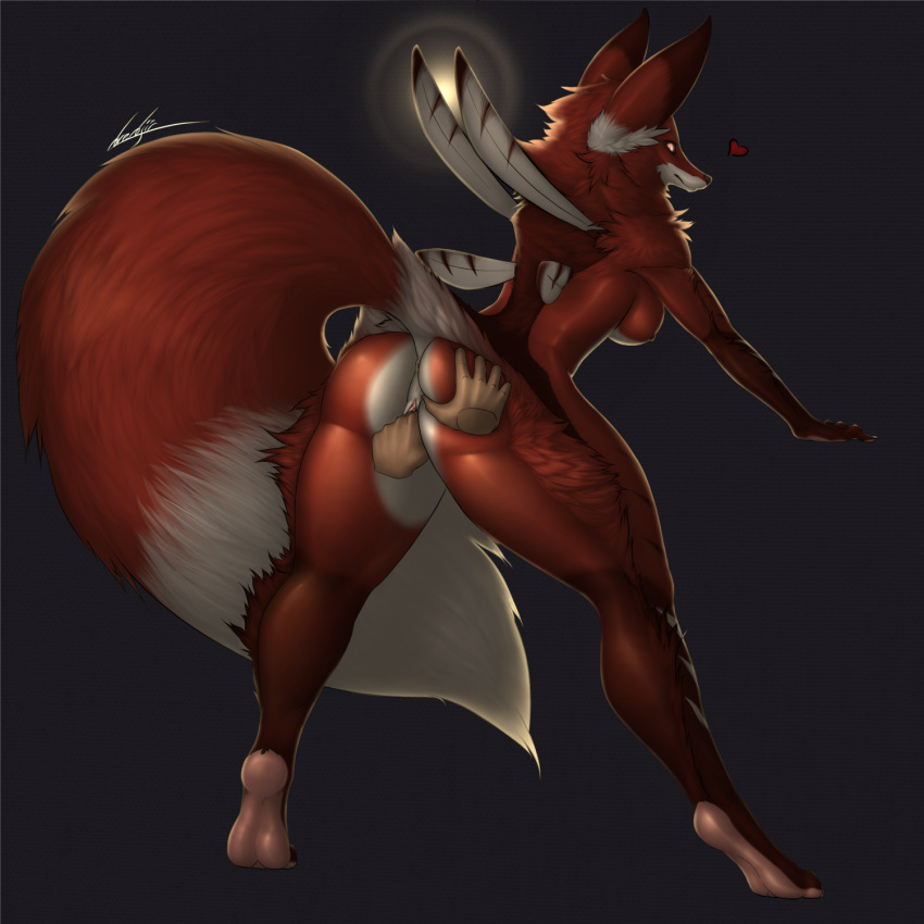 anthro anus ass avian bat bent_over big_legs breasts butt_grab canine cherry_(character) chimera disembodied_hand dredjir feathers feet female fingering fluffy food fox fruit fur hand_on_ass happy human human_on_anthro hybrid hyena interspecies mammal masturbation nipples paws penetration presenting presenting_hindquarters pussy red_fur smile toes vaginal_penetration wide_hips