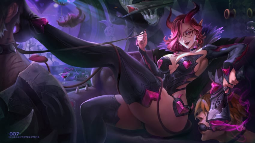 1girls 2018 3boys ass ball_gag big_breasts bondage breasts busty choker club curvy curvy_female curvy_figure darius_(league_of_legends) devil_horns devil_tail earrings ezreal female femdom fingerless_gloves gag glasses gun hips horn horns hourglass_figure klyn007 league_of_legends leather leather_clothing lingerie long_ears looking_at_viewer male miss_fortune night_club red_eyes red_hair red_lipstick revealing_clothes rope rope_bondage seductive seductive_body seductive_look seductive_pose seductive_smile sexy_armpits sitting skimpy skimpy_clothes smile smiling smiling_at_viewer succubus succubus_costume succubus_horns succubus_tail tagme teasing teasing_viewer teemo thick thick_thighs thighhighs voluptuous voluptuous_female waist