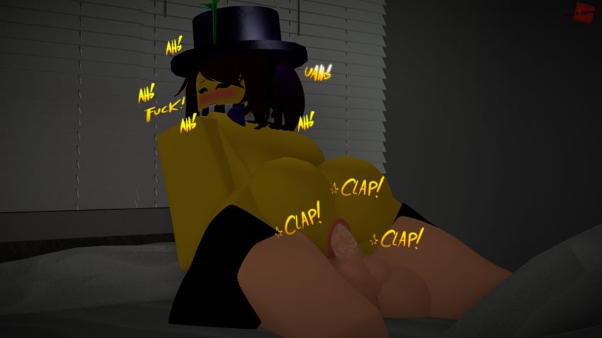 1boy 1girls 3d anal_sex anonymous_male ass bed bedroom black_leggings bowtie hair hat konekokitten leggings night pleasure_face roblox roblox_avatar roblox_paheal rule_63 scarf sex straight tagme youtube youtuber