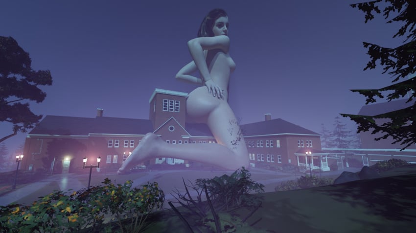 1girls 3d ass female female_only giantess growing harry_potter hermione_granger simsalabime solo