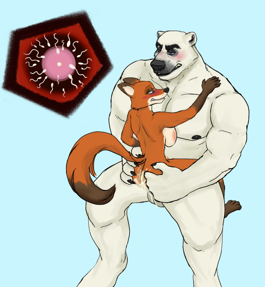 2023 4_toes 5_fingers anthro anthro_on_anthro anthro_penetrated anthro_penetrating anthro_penetrating_anthro ass balls bear black_nose bodily_fluids breasts canid canine carrying carrying_another carrying_partner claws clenched_teeth cum cum_in_pussy cum_inside cum_on_balls cum_on_butt cupcake2007 disney duo feet female female_penetrated finger_claws fingers fox fur genital_fluids genitals gloves_(marking) hand_on_butt hi_res hindpaw humanoid_hands impregnation koslov_(zootopia) larger_male leg_markings male male/female male/male male_penetrating male_penetrating_anthro male_penetrating_female mammal markings mature_anthro mature_female mature_male mrs._wilde multicolored_body multicolored_fur musclegut muscular muscular_anthro muscular_male nipples nude orange_body orange_fur ovum paws penetration penile penile_penetration penis_in_pussy polar_bear sex size_difference smaller_female smaller_penetrated socks_(marking) sperm_cell stand_and_carry_position standing standing_sex teeth toes two_tone_body two_tone_fur ursine vaginal_penetration white_body white_fur zootopia