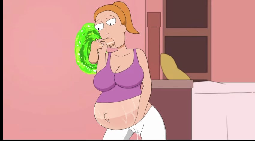 1boy 1girls adult_swim big_breasts blowjob breasts brother_and_sister clothed degeneracy edit fellatio female ferdafs glory_hole hand_under_clothes incest masturbating_during_fellatio masturbation morty_smith now_you're_thinking_with_portals oral orange_hair penis ponytail portal pregnant rick_and_morty rick_and_morty:_a_way_back_home summer_smith tagme unseen_male_face vaginal_masturbation