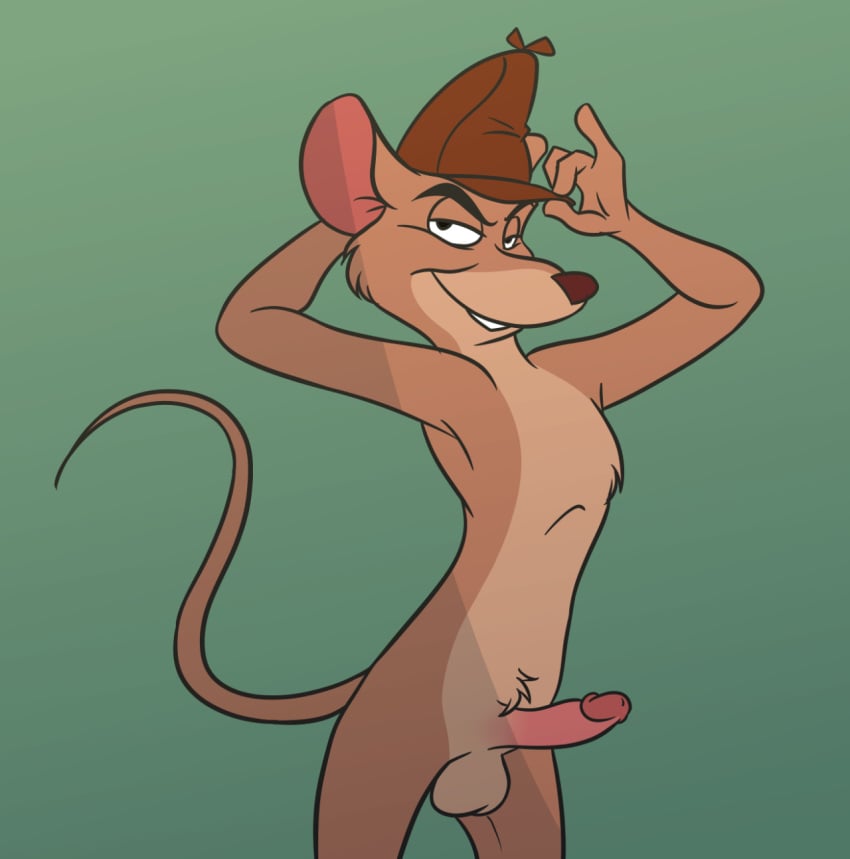 anthro balls basil_(disney) disney erection humanoid_penis ladysomnambule male male_only mammal mouse penis rodent solo testicles the_great_mouse_detective