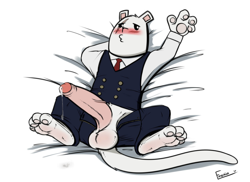 alternate_version_available anthro balls big_penis clothed clothing dripping emenius eye_scar flat_colors foreskin formal fully_clothed fur furry kissyface lying male male_only mammal mouse my_hero_academia necktie nedzu on_back open_pants pawpads penis pinup pose precum principal_nezu retracted_foreskin rodent scar solo spread_legs spreading vein veiny_penis vest