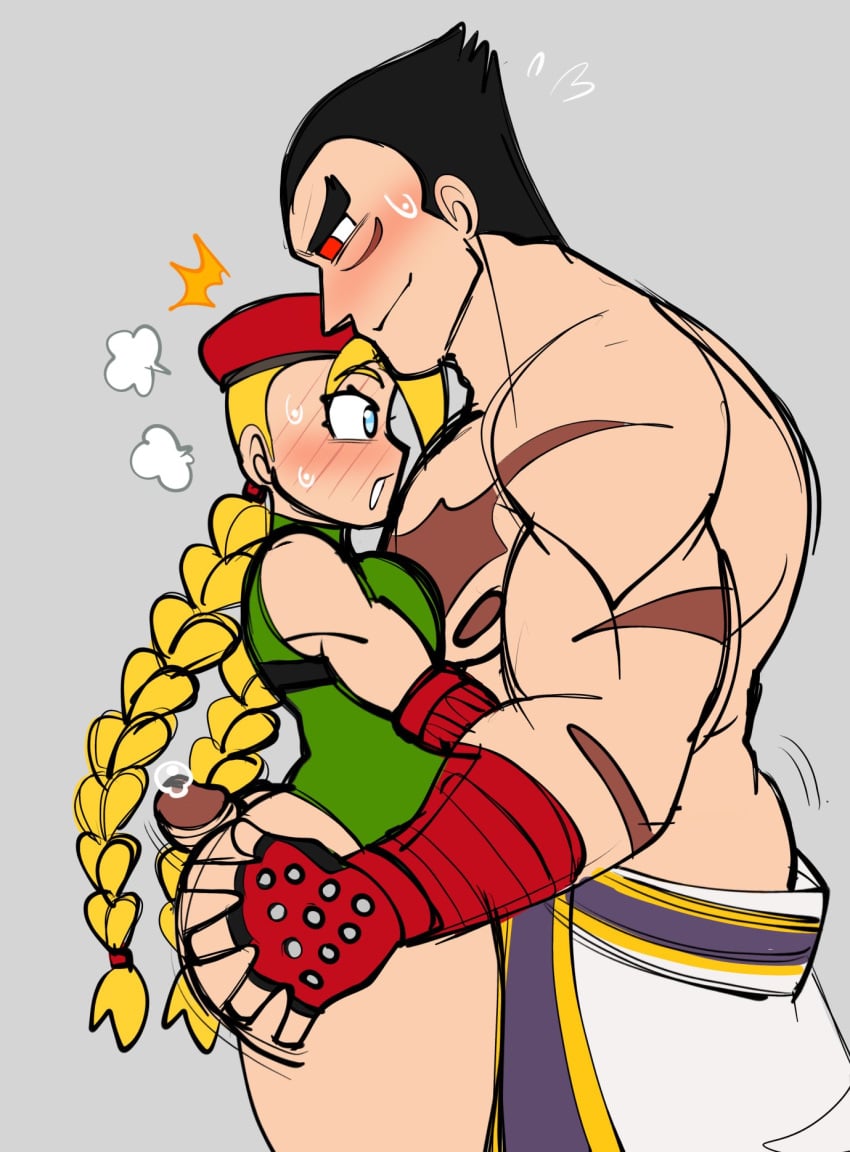 ass big_penis blush cammy_white crossover hot_dogging jammedvhs jamvcr kazuya_mishima precum street_fighter tekken thick_thighs