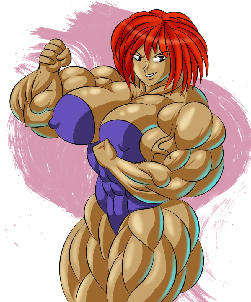 big_breasts breakers breakers_revenge dark_skin extreme_muscles flexing hyper_muscles muscular_female red_hair rila_estancia siegfried129 veins