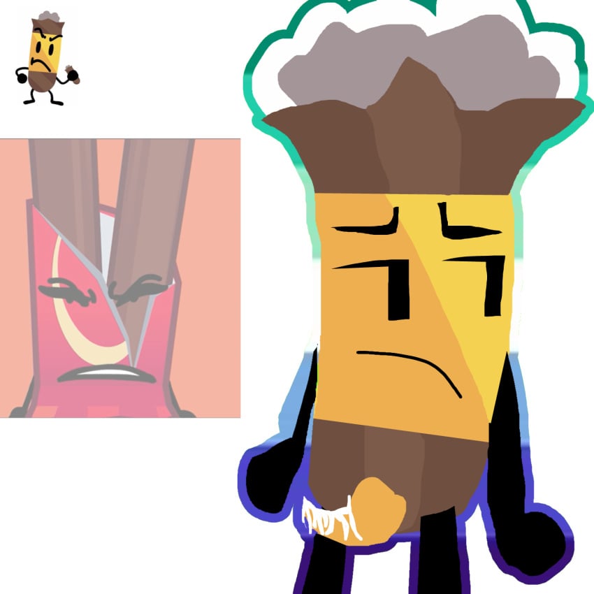 1boy burner_(osc) cigar cigar_(tdos) cum_on_penis embarrased_male embarrassed freaky_2763_(artist) fusionanimations gay kit_(burner) mafia meme_in_the_background object_show object_show_community object_shows old_man osc sacristuff tdos tentacle_penis the_daily_object_show white_background yellow_penis