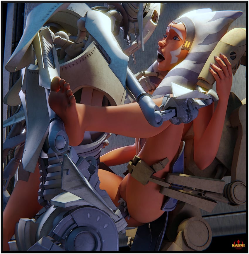 ahsoka_tano airress3d alien barefoot battle_droid cybernetics cyborg feet female forced general_grievous group group_sex hi_res humanoid interspecies kaleesh lekku_(anatomy) lips machine male male/female open_mouth rape sex ssevisx star_wars star_wars:_the_clone_wars threesome togruta trio