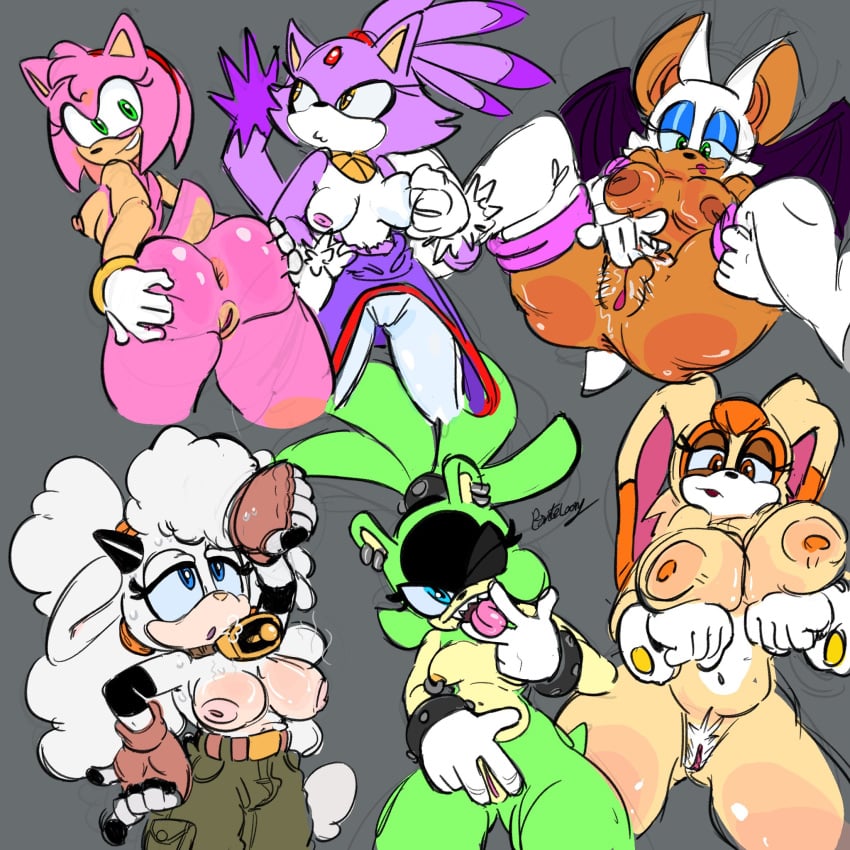 amy_rose breasts character_request homar_simpleton nipples pussy rouge_the_bat sega sonic_(series) sonic_the_hedgehog_(series) vanilla_the_rabbit