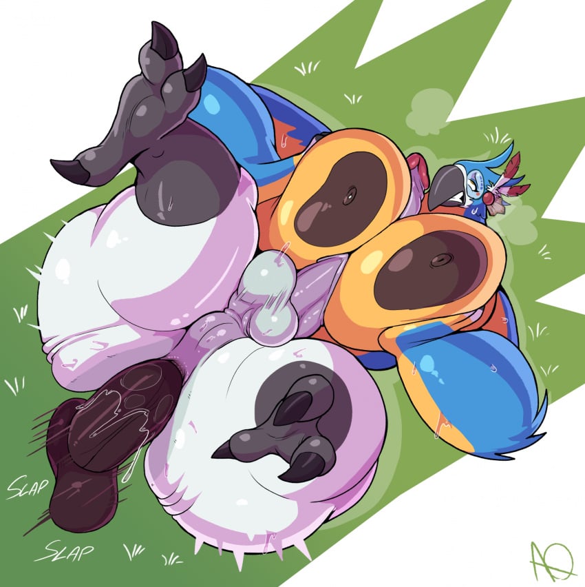 alfa_quinto_(artist) anal anal_sex anthro autopaizuri big_breasts busty busty_boy commission furry getting_fucked huge_breasts kass_(zelda) male_breasts male_tits male_with_breasts penis_between_breasts penis_between_own_breasts the_legend_of_zelda the_legend_of_zelda:_breath_of_the_wild the_legend_of_zelda:_tears_of_the_kingdom wide_hips