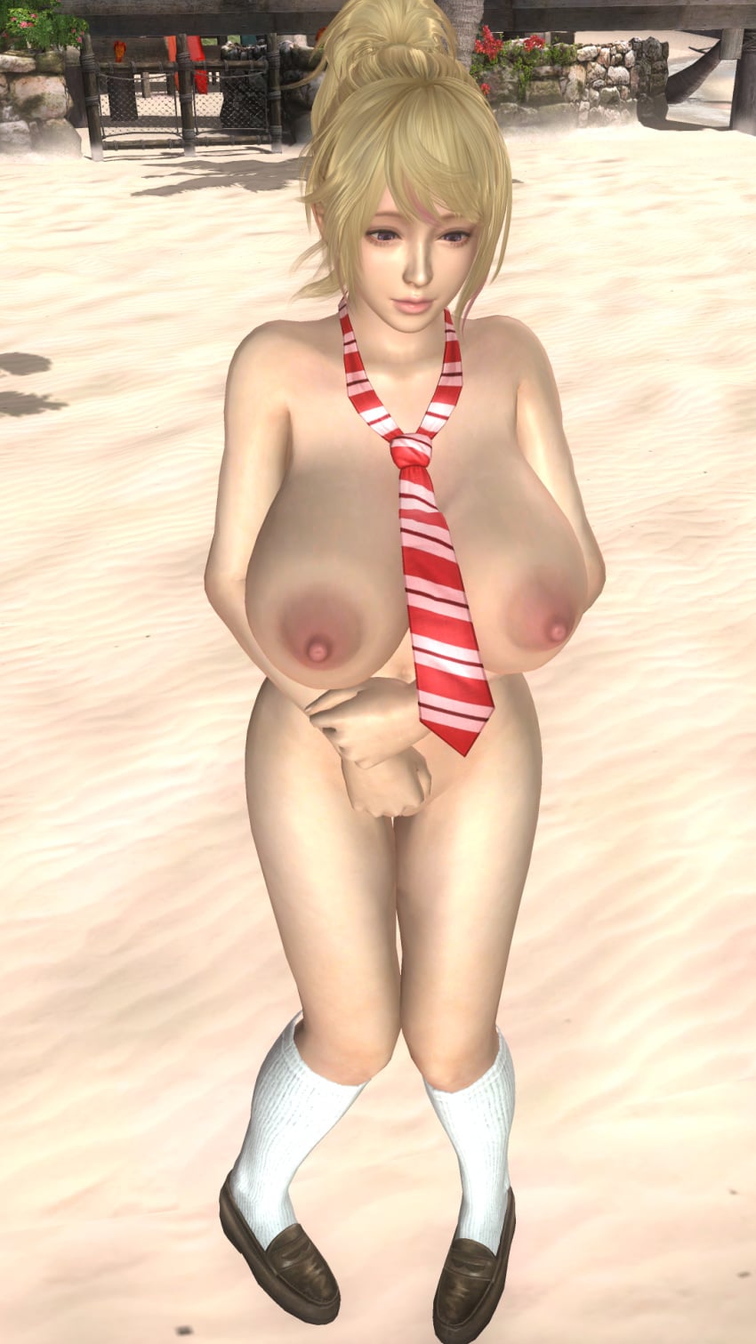 1girls 3d beach breasts dead_or_alive dead_or_alive_5 dead_or_alive_xtreme_venus_vacation game_mod game_screenshot huge_breasts humiliation mod naked_footwear naked_necktie naked_tie naked_with_shoes_on navel nervous nude nude_mod outdoors public public_exposure puffy_nipples pussy screen_capture screencap screenshot shoes socks yukino_(doa)