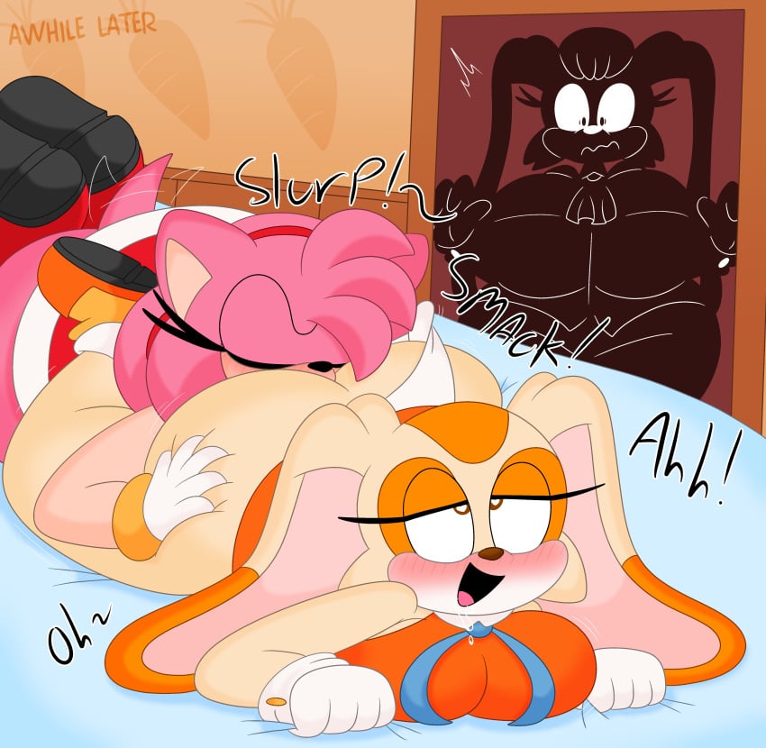 3barts absurd_res amy_rose anal anthro ass big_breasts big_butt breasts cream_the_rabbit eulipotyphlan female female/female hedgehog hi_res huge_breasts huge_butt lagomorph leporid mammal oral rabbit rimming sega sex sonic_(series) sonic_the_hedgehog_(series) vanilla_the_rabbit watching_from_afar