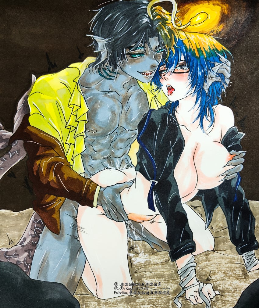 1boy 1boy1girl 1boys 1female 1female1male 1girl1boy 1girls 1male 1male1female 3_arms 3_eyes 5_fingers ambiguous_penetration backshots bandages behind_another belly_bulge black_clothing black_hair blue_body blue_eyes blue_hair blue_skin breasts breasts_out brown_clothing canon_x_oc color colored doggy_style doggy_style_position doggy_style_sex doggystyle_position duo duo_focus ear_fins esca_(anatomy) female female/male female_penetrated female_with_male fin_ears fish_tail genital_fluids gills glasses gripping_sheets hand_on_breast kogaiji9488 long_nails lure_(anatomy) male male/female male_and_female_focus male_on_female male_penetrating male_penetrating_female male_with_female medium_breasts multi_arm multi_eye multi_limb muscular muscular_male nipple_pinch nipple_squeeze nipples oc oc_character oc_x_canon ocxcanon on_bed open_mouth original_character pale-skinned_female pale_body pale_skin pale_skinned_female partially_naked partially_nude penetrating penetration penetration_from_behind penile penile_penetration pinching_nipples pixiv_link pressure_(roblox) roblox roblox_game saliva saliva_drip saliva_trail sebastian_solace sex sex_from_behind sexual_intercourse sharp_teeth sheet_grab sheets short_hair shoulder_length_hair someone_else's_oc squeezing_nipple stomach_bulge straight straight_sex tail_fin tongue tongue_out touching_breast traditional_art traditional_drawing_(artwork) traditional_media_(artwork) watermark yellow_clothing