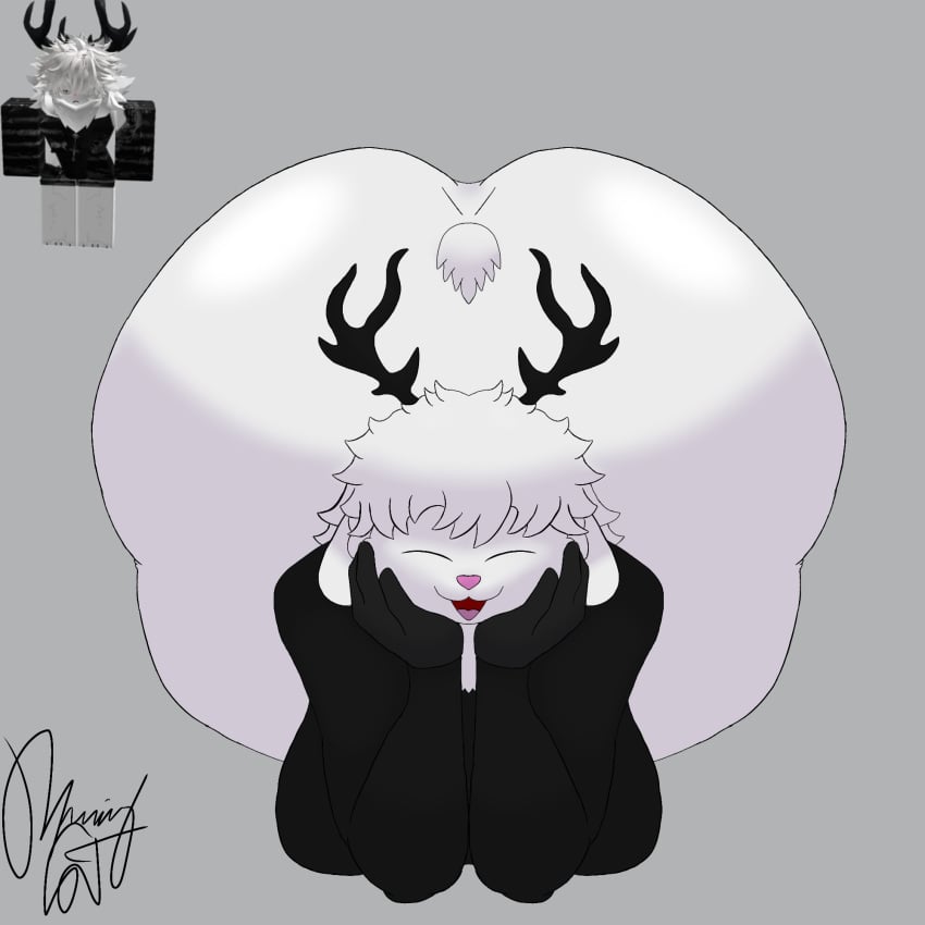 1girls big_ass big_breasts burningcat80 deer_antlers female furry gigantic_ass inspired_by rabbit rabbit_ears rabbit_girl rabbit_tail roblox roblox_avatar robloxian self_upload tagme