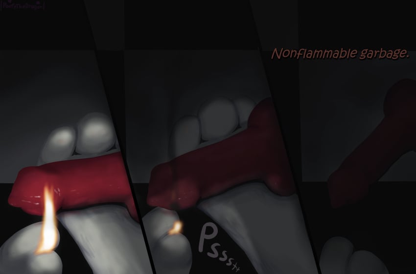 absurd_res animal_genitalia animal_penis braixen canine_genitalia canine_penis dialogue dildo elemental_manipulation fire fire_manipulation generation_6_pokemon genitals hi_res knot knotted_penis male nintendo paws penis pokemon pokemon_(species) poofythedragon sad sex_toy story