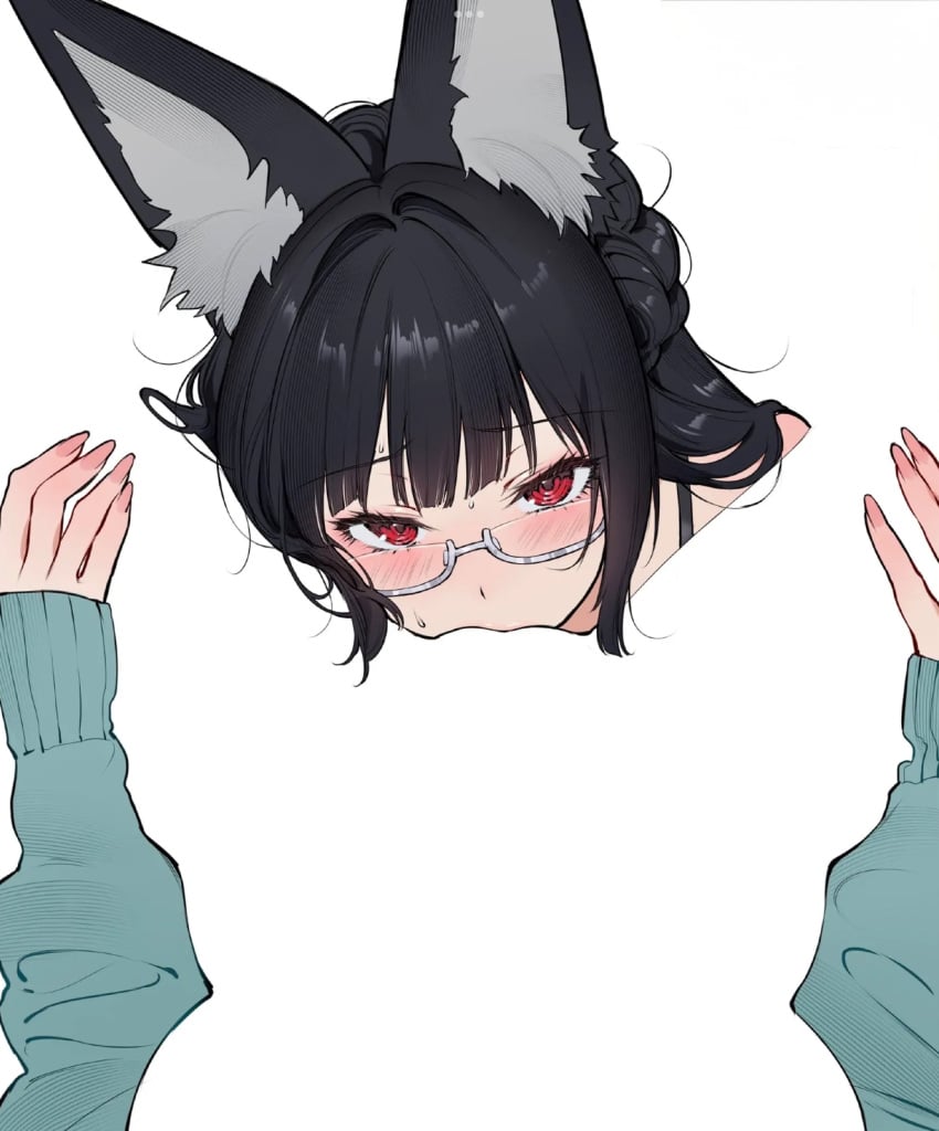 dark_hair female/female female_pov glasses hoshimi_miyabi hot negative_space_cunnilingus_(meme) pov pussy pussy_eating tongue yuri zenless_zone_zero