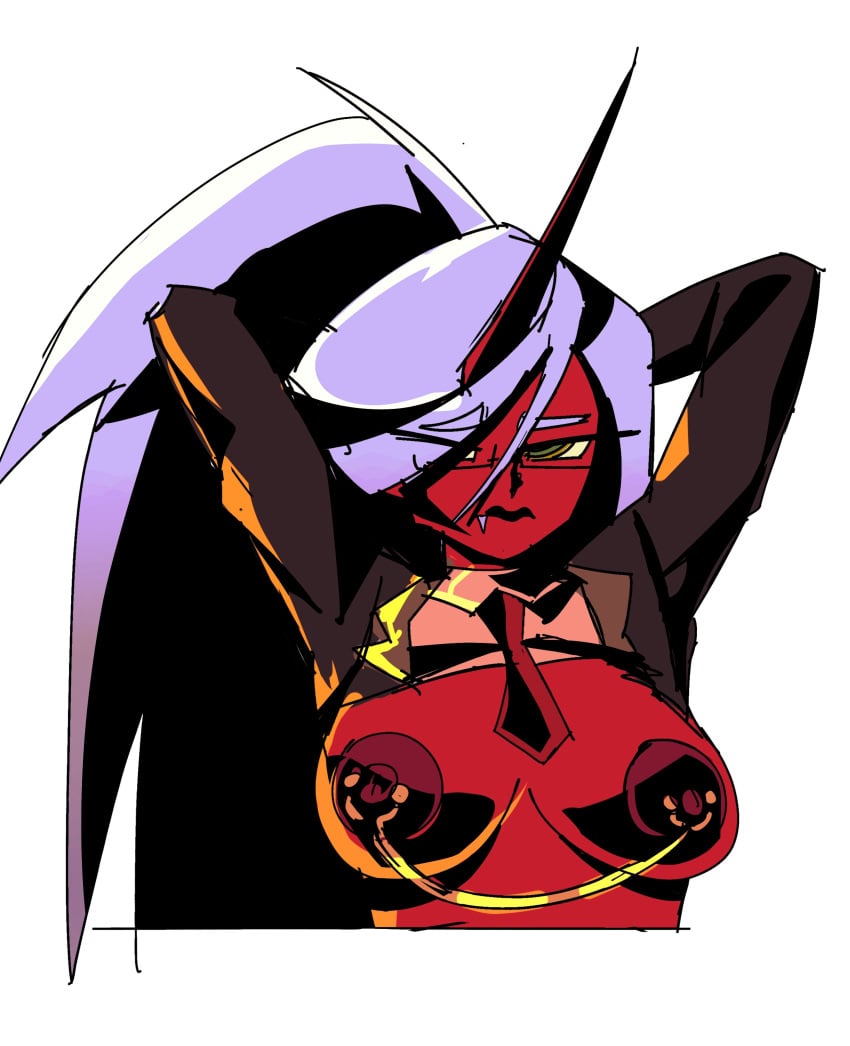 1girls big_breasts big_nipples breasts breasts_out demon demon_girl female fleshpie669 kneesocks_daemon large_breasts nipple_chain nipple_piercing nipples panty_&_stocking_with_garterbelt perky_breasts perky_nipples pierced_nipples piercing piercings pinup succubus tits_bigger_than_head tits_out