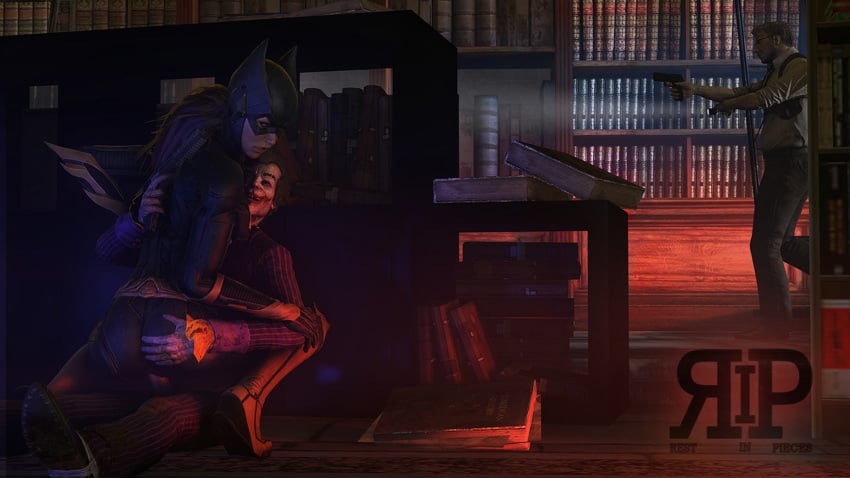 3d ass ass_grab batgirl batgirl_(arkham_knight) batman:_arkham_knight batman_(series) big_ass dc dc_comics huge_ass james_gordon joker rest_in_pieces the_joker