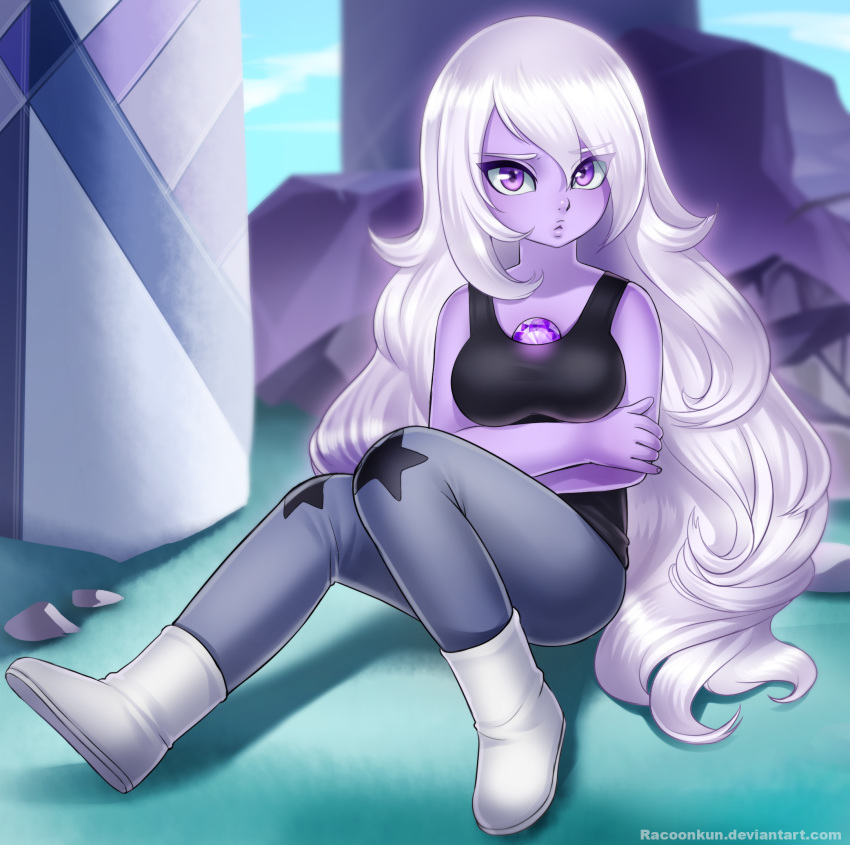 amethyst_(steven_universe) big_breasts breasts cartoon_network cry_for_help_(steven_universe) female gem_(species) racoonkun solo steven_universe