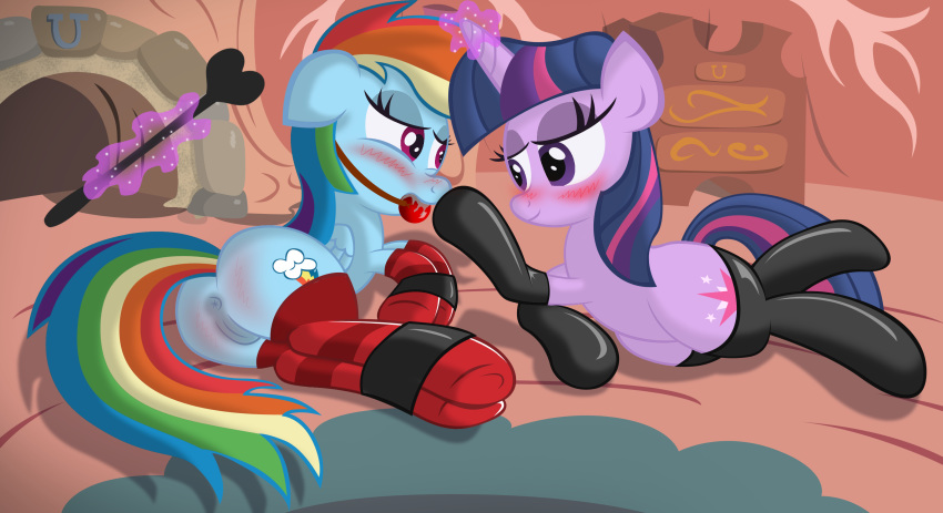 friendship_is_magic my_little_pony rainbow_dash_(mlp) smooth_skin twidash twilight_sparkle_(mlp) ziemniax