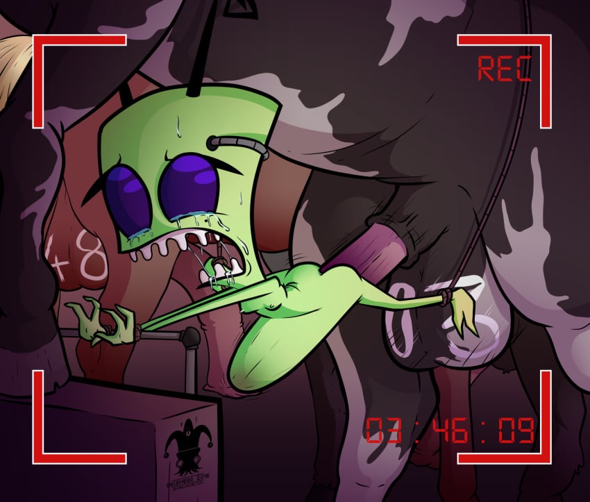 1girls 2015 alien anal antennae balls blargsnarf bovine breasts crying eyelash faceless_male female forced green_skin invader_zim irken mammal penis purple_eyes rape small_breasts tak tak_(invader_zim) tears