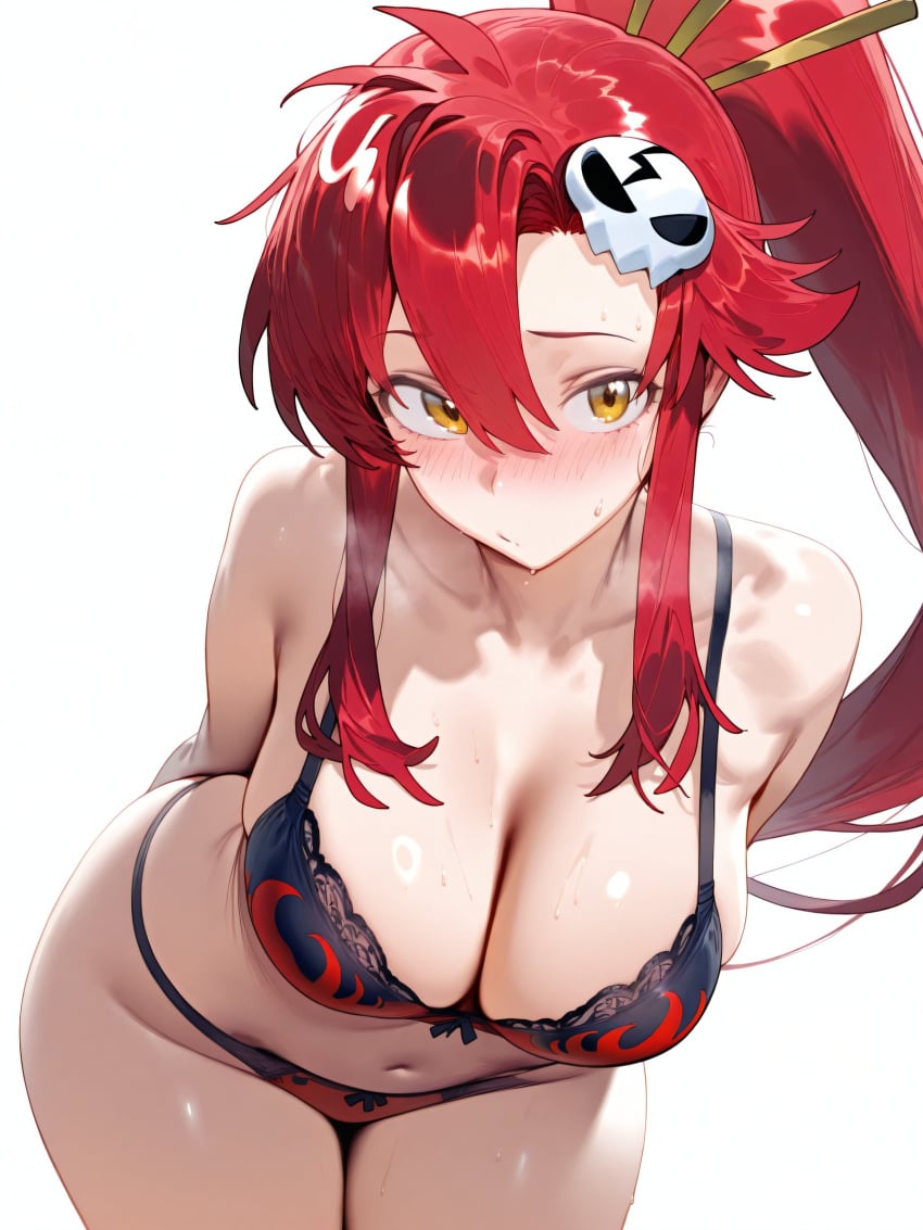 ai_generated april68th bare_legs belly_button bending_forward bending_over big_ass big_breasts bra lingerie lingerie_only long_hair looking_at_viewer panties red_hair selfie selfie_pose slim_waist tengen_toppa_gurren_lagann thick thick_thighs tied_hair underwear wide_hips yellow_eyes yoko_littner