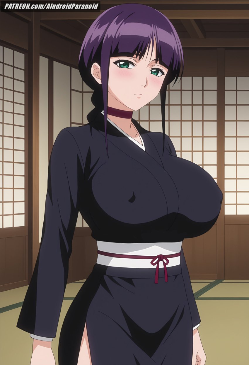 ai_generated aindroidparanoid ass big_ass big_breasts big_butt bleach busty curvy cute fat_ass female female_only gigantic_breasts green_eyes hips huge_ass huge_breasts kimono kurotsuchi_nemu large_ass large_breasts legs massive_breasts narrow_waist nipples purple_hair slim_waist stable_diffusion thick_ass thick_thighs voluptuous waist wide_hips