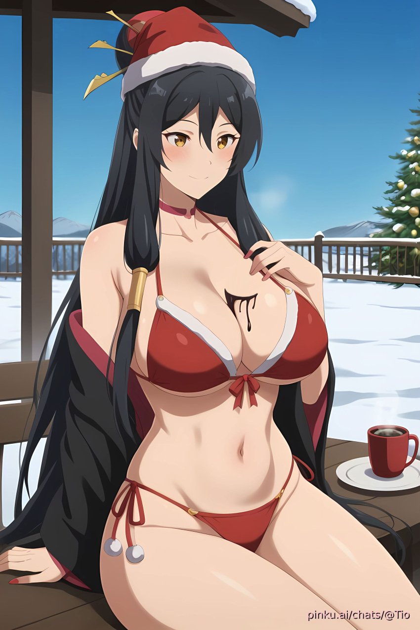 ai_generated arifureta_shokugyou_de_sekai_saikyou beautiful bikini breasts candid christmas female girl gorgeous outdoors pinku pinku.ai pinkuai sexy snow tio_klarus wallpaper