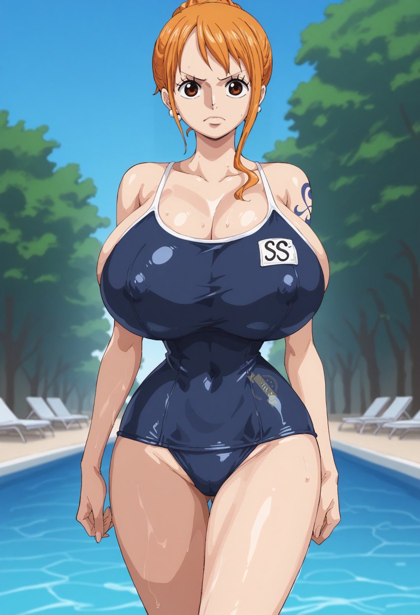 ai_generated female female_only nami_(one_piece) one_piece swimsuit yukkl