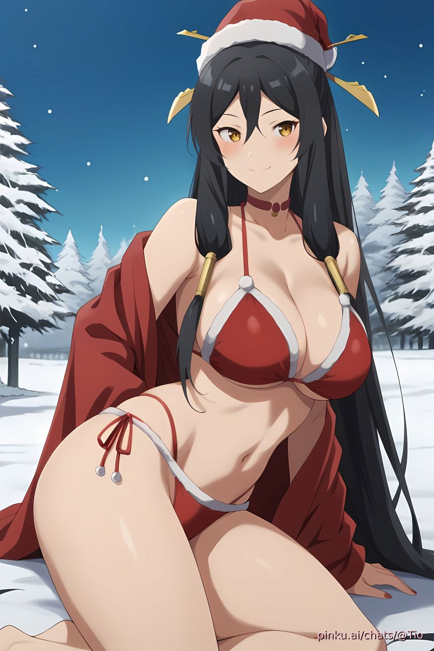 ai_generated arifureta_shokugyou_de_sekai_saikyou beautiful bikini breasts candid christmas female girl gorgeous outdoors pinku pinku.ai pinkuai sexy snow tio_klarus wallpaper