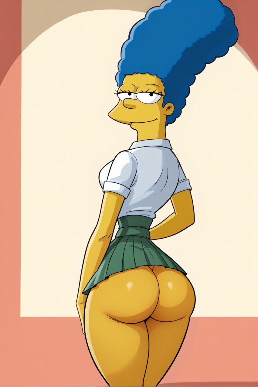 ai_generated ass booty edit marge_simpson short_skirt skirt the_simpsons